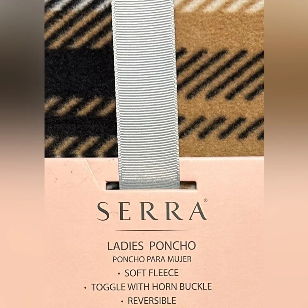 NWT SERRA LADIES PONCHO’S (2pack) Burgundy-soft & Plaid-fleece